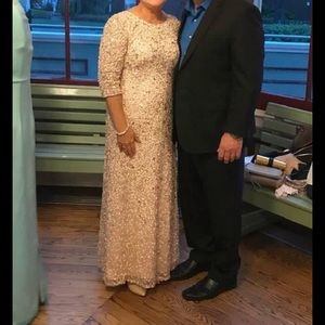 Adrianna Papell mother of the Bride sequin gown.